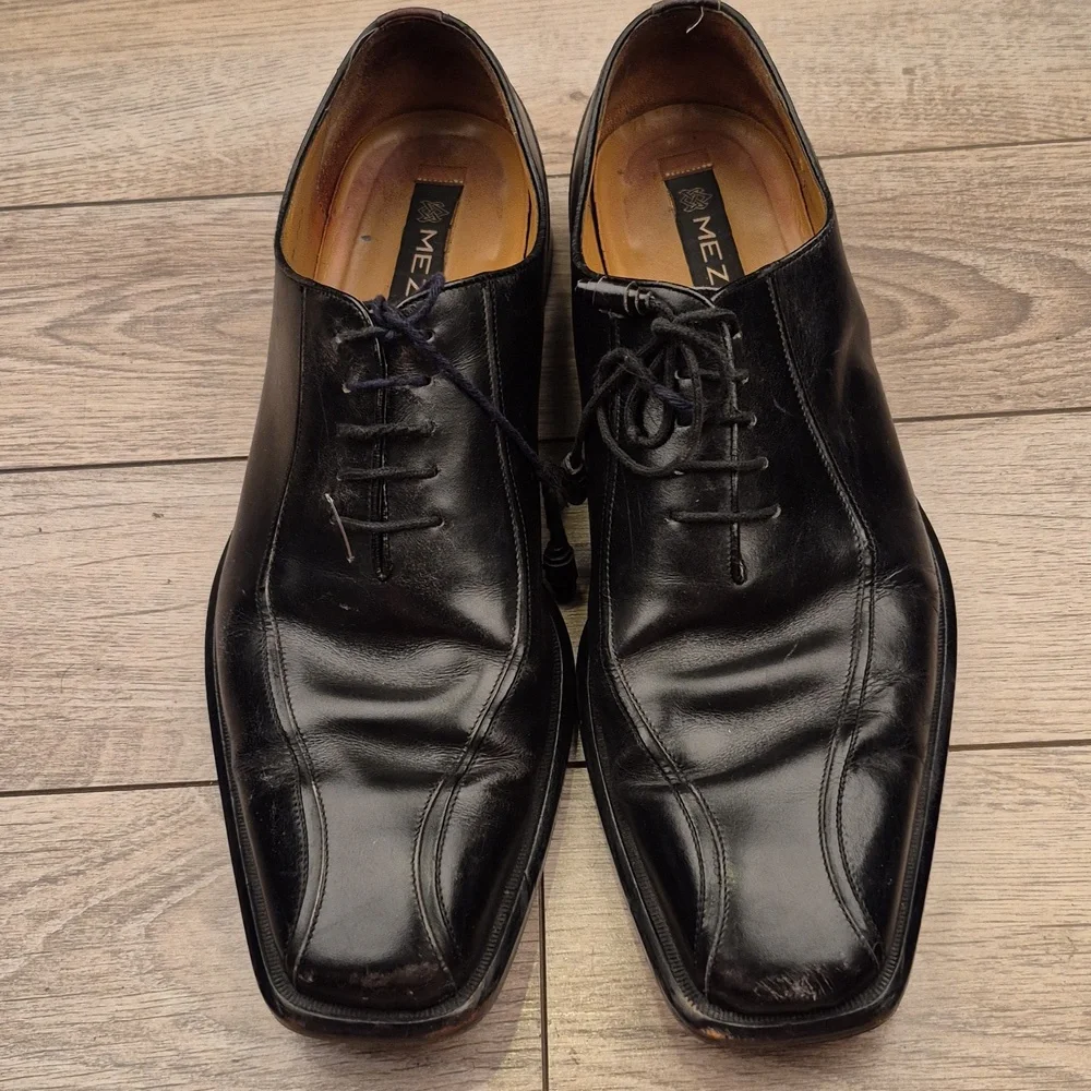 MEZLAN Spain Pravia Black Leather Sz 11 M Mens Lace Up Dress‎ Shoes
